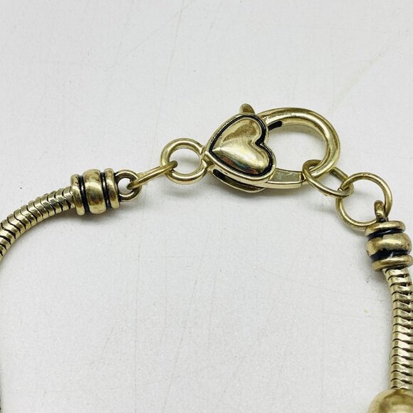 Christmas Charm Bracelet Reindeer Snowflakes Jingle Bells Red Green Enamel Beads - Picture 6 of 9